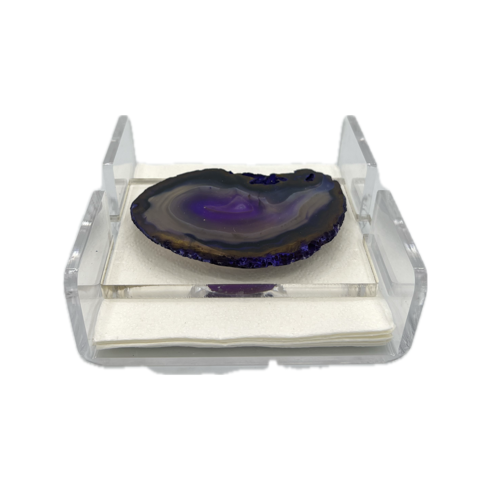 Napking Holder with Purple Agate