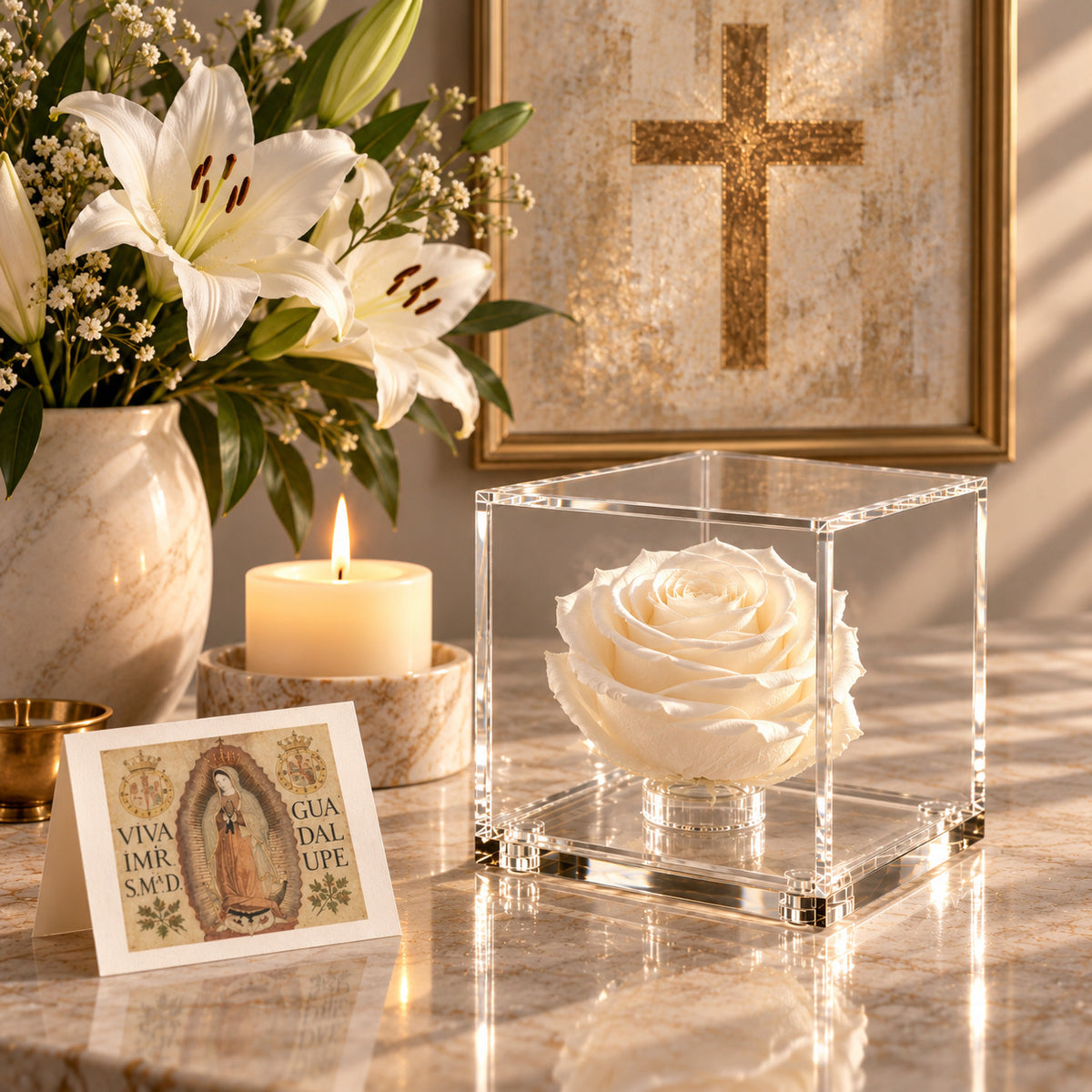 "The Condolences Rose Cube"