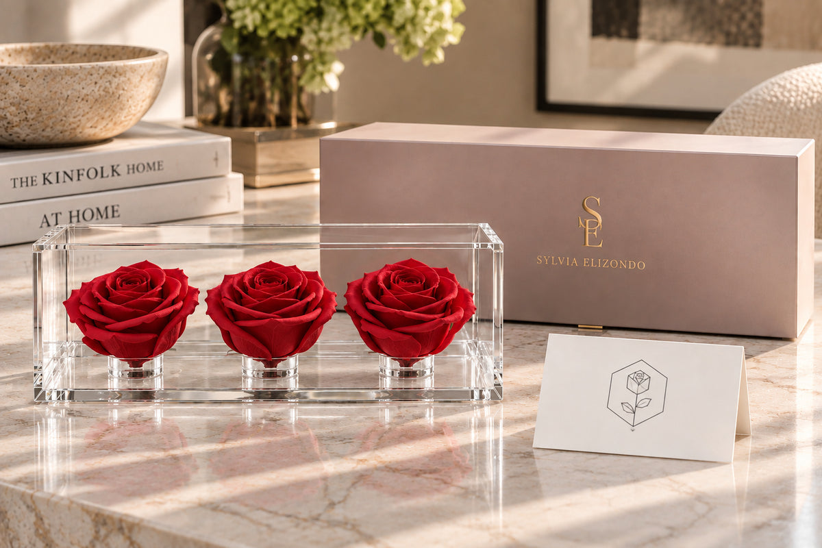 El trío de rosas fucsia