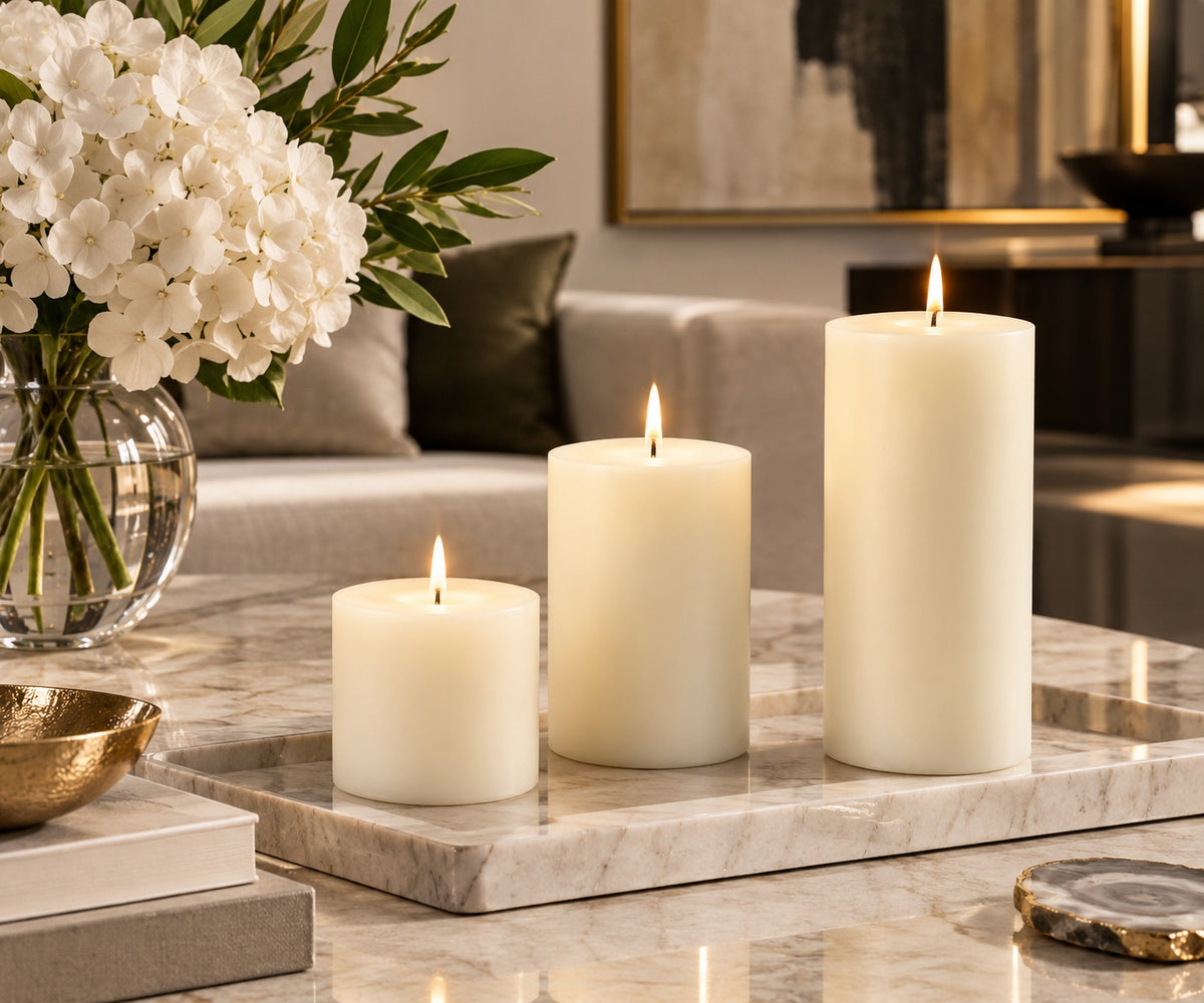 Ivory Pillar Candles