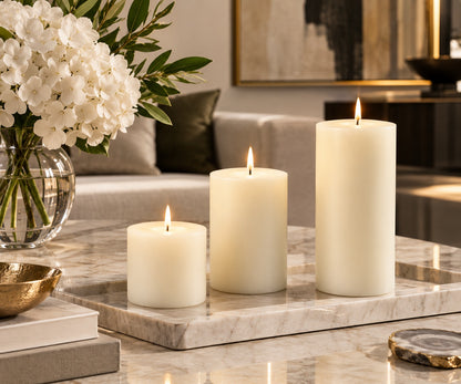 Ivory Pillar Candles
