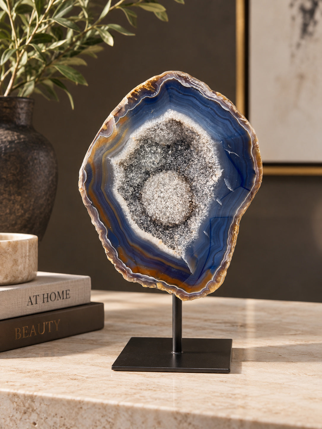 Blue Geode with Sphere
