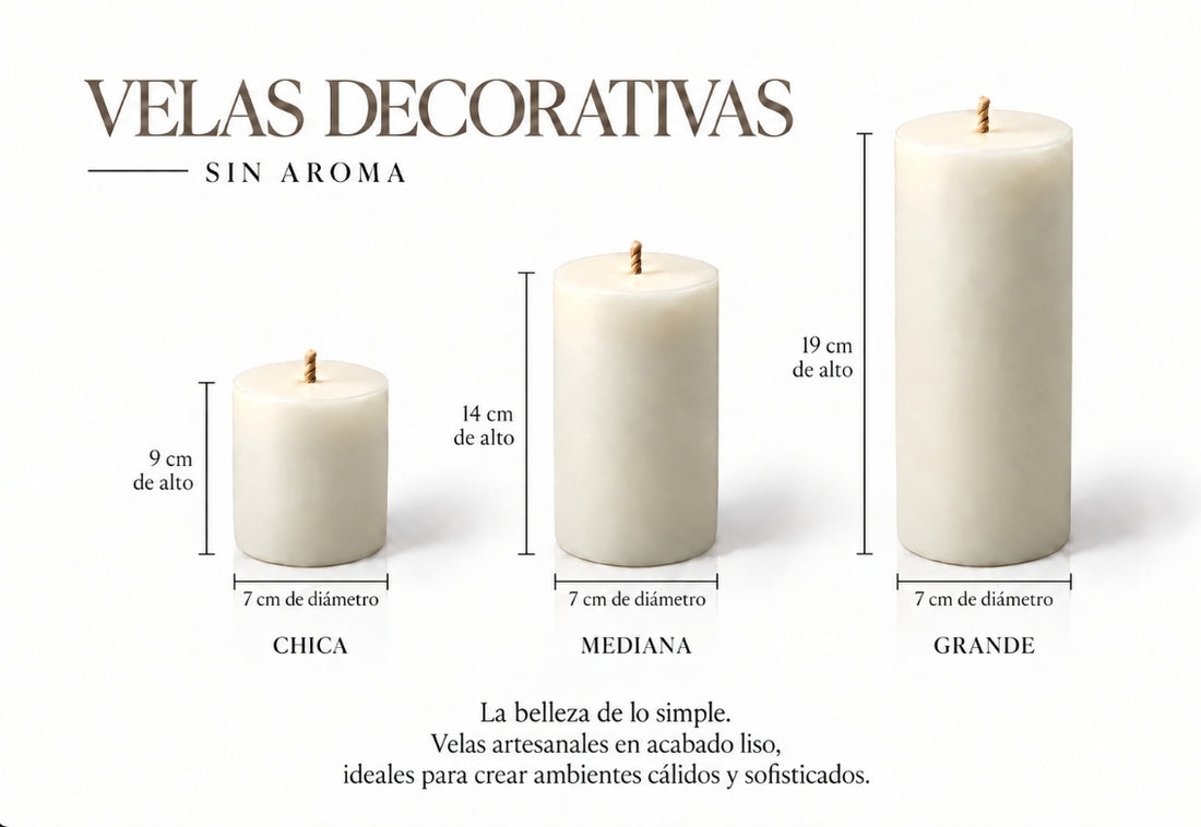 Velas de pilar color marfil